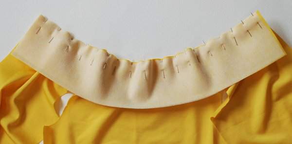 Pin collar to neckline