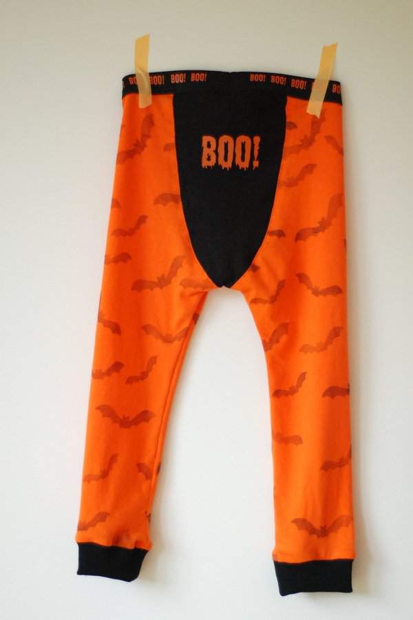 Handstamped Halloween PJs Bum Panel