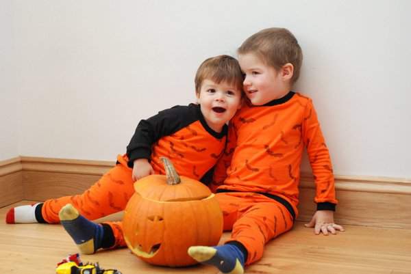 Handstamped Halloween PJs Set 1 and Set 2