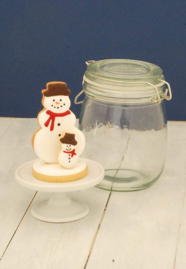 Mini Jam Jar Snowman Snowglobe