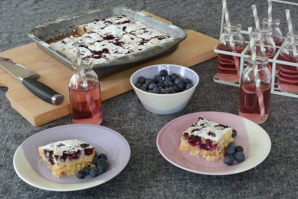 Coconut, Lime and Blueberry Slice