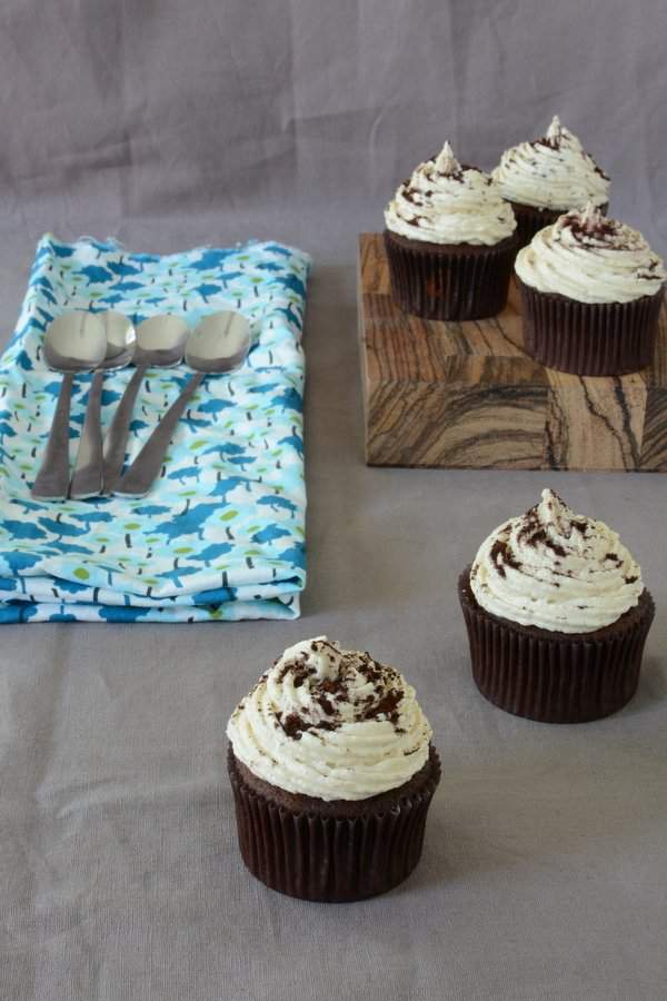 Chocolate, Banana, Peanut Butter Cookie Dough Cupcakes 3