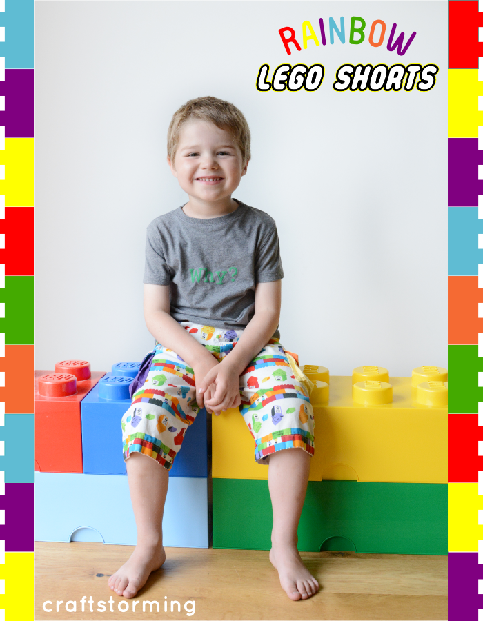 Rainbow Lego Shorts by Craftstorming