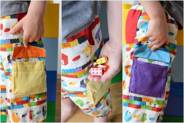 Rainbow Lego Shorts by Craftstorming - cargo pockets