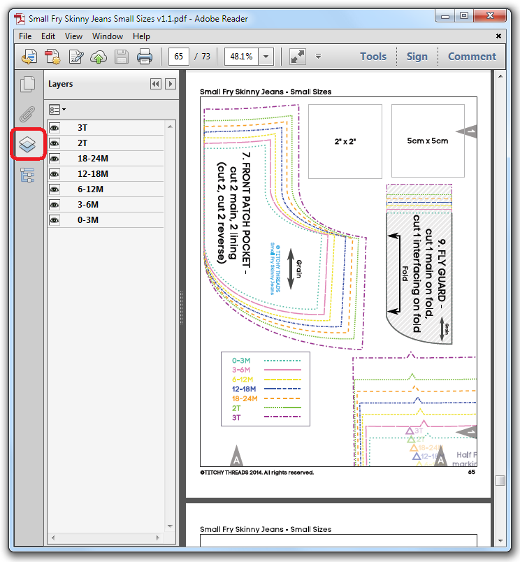 All layers selected to print - pattern by Titchy Threads