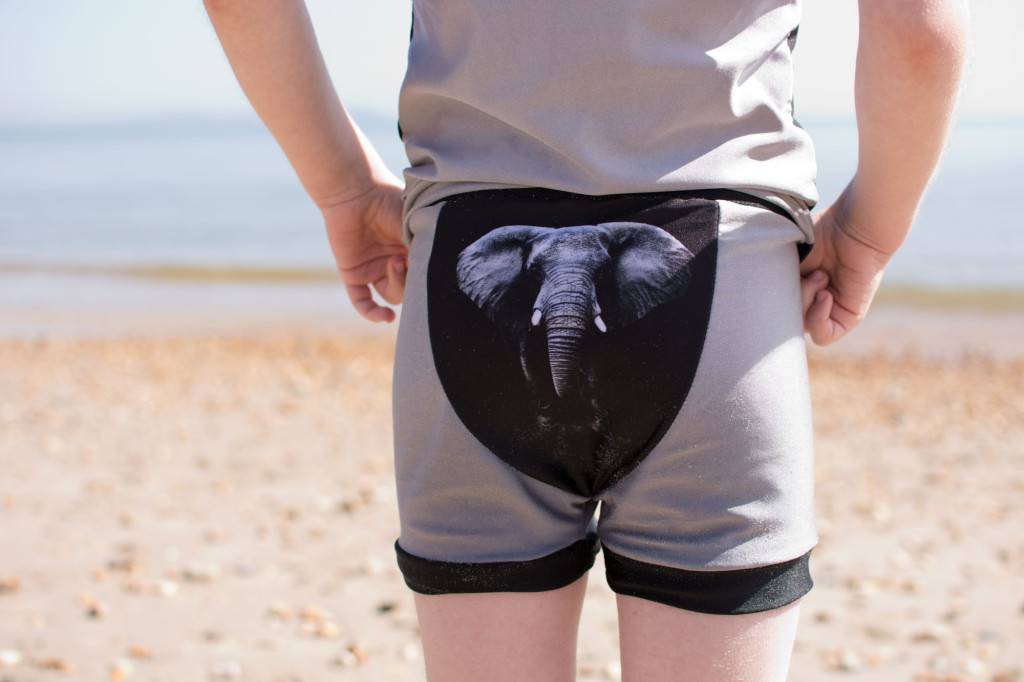 Cloud 9 swim shorts and tank - elephant panel