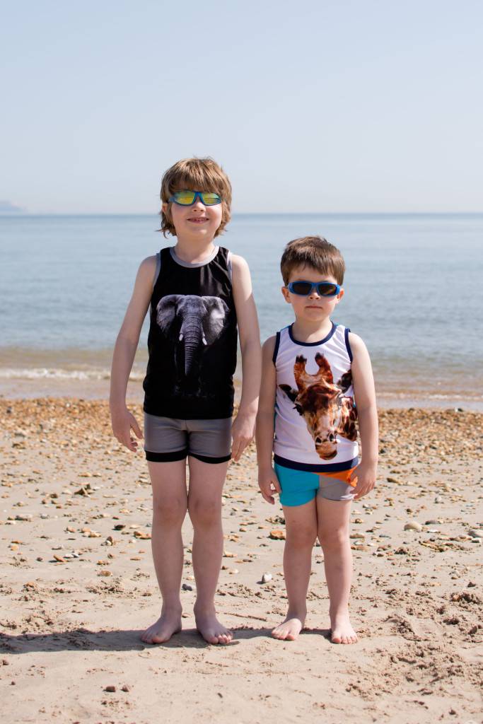 Cloud 9 swim shorts and tank - at the beach