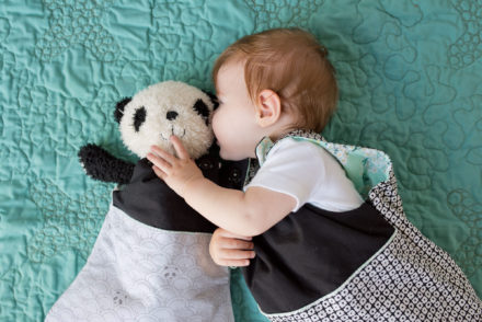 How cute is this?! Matching baby and panda softie sleepsacks in panda fabric!