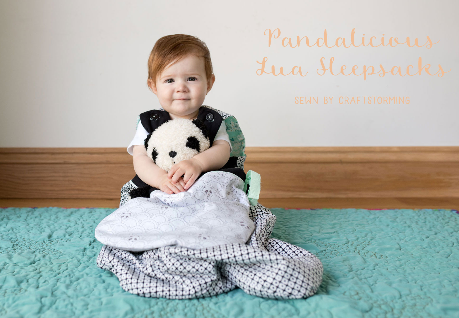 How cute is this?! Matching baby and panda softie sleepsacks in panda fabric!