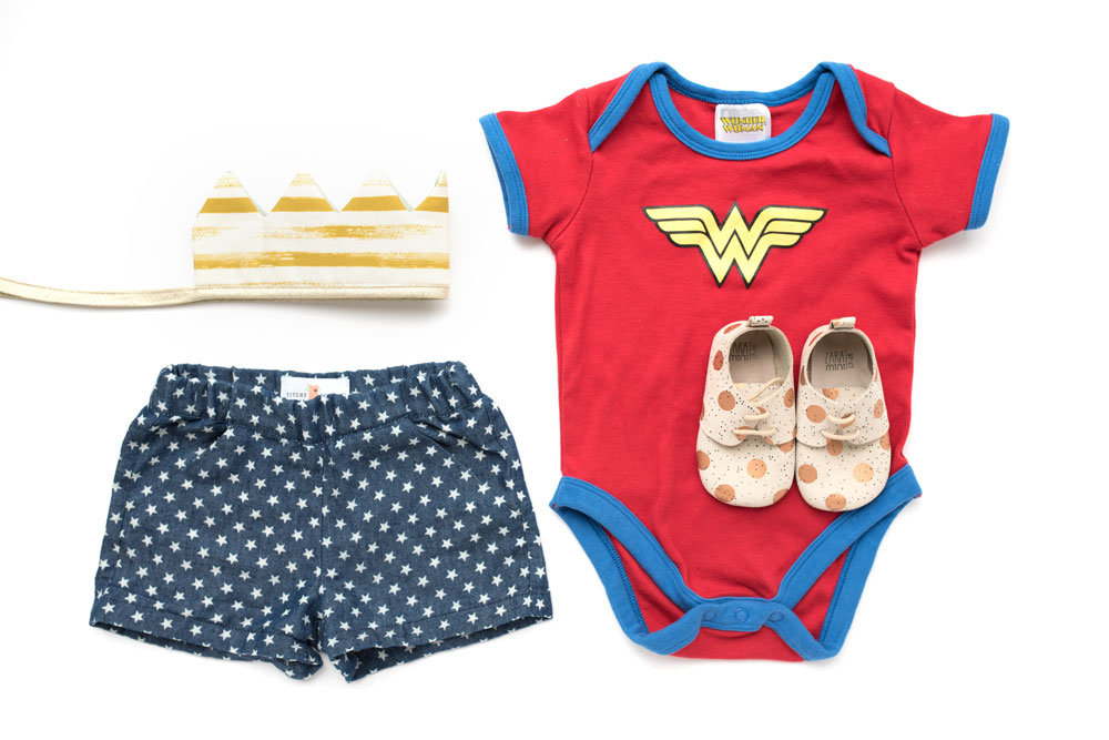 Wonder Woman outfit flat lay