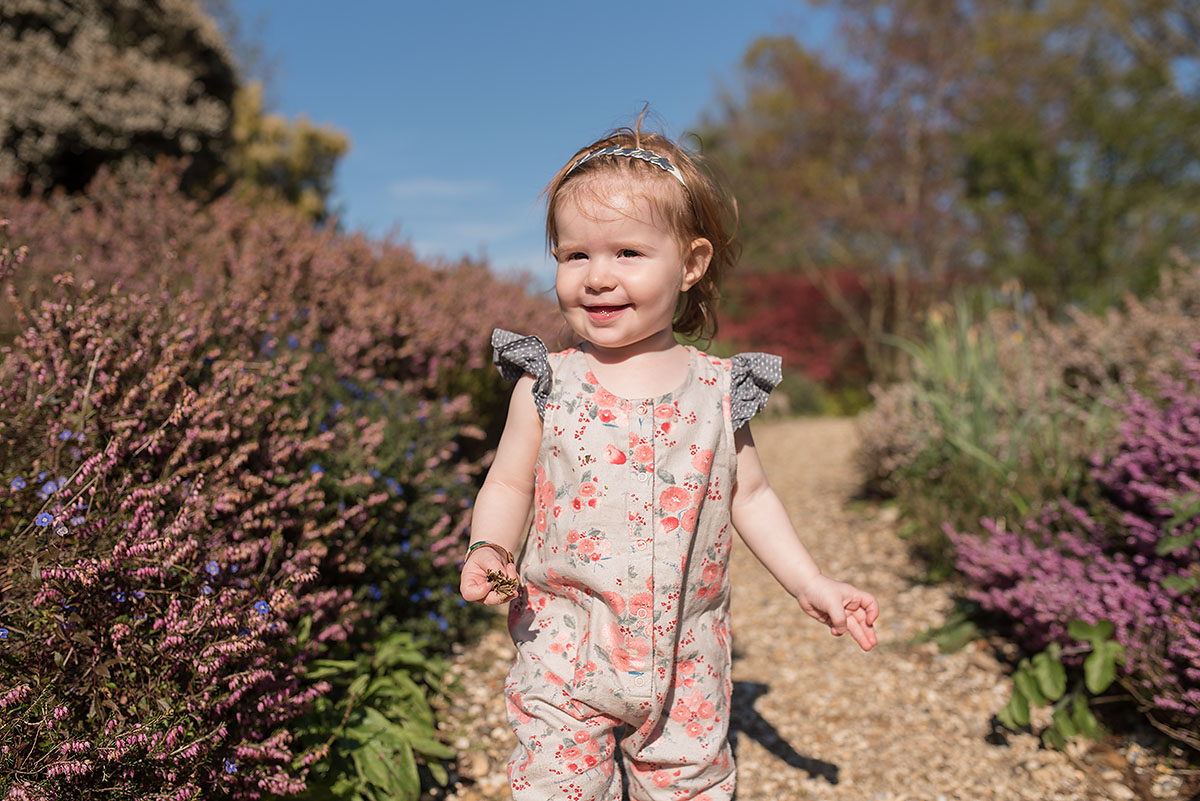 Floral Rain Dance Romper made with Nani Iro brushed cotton twill