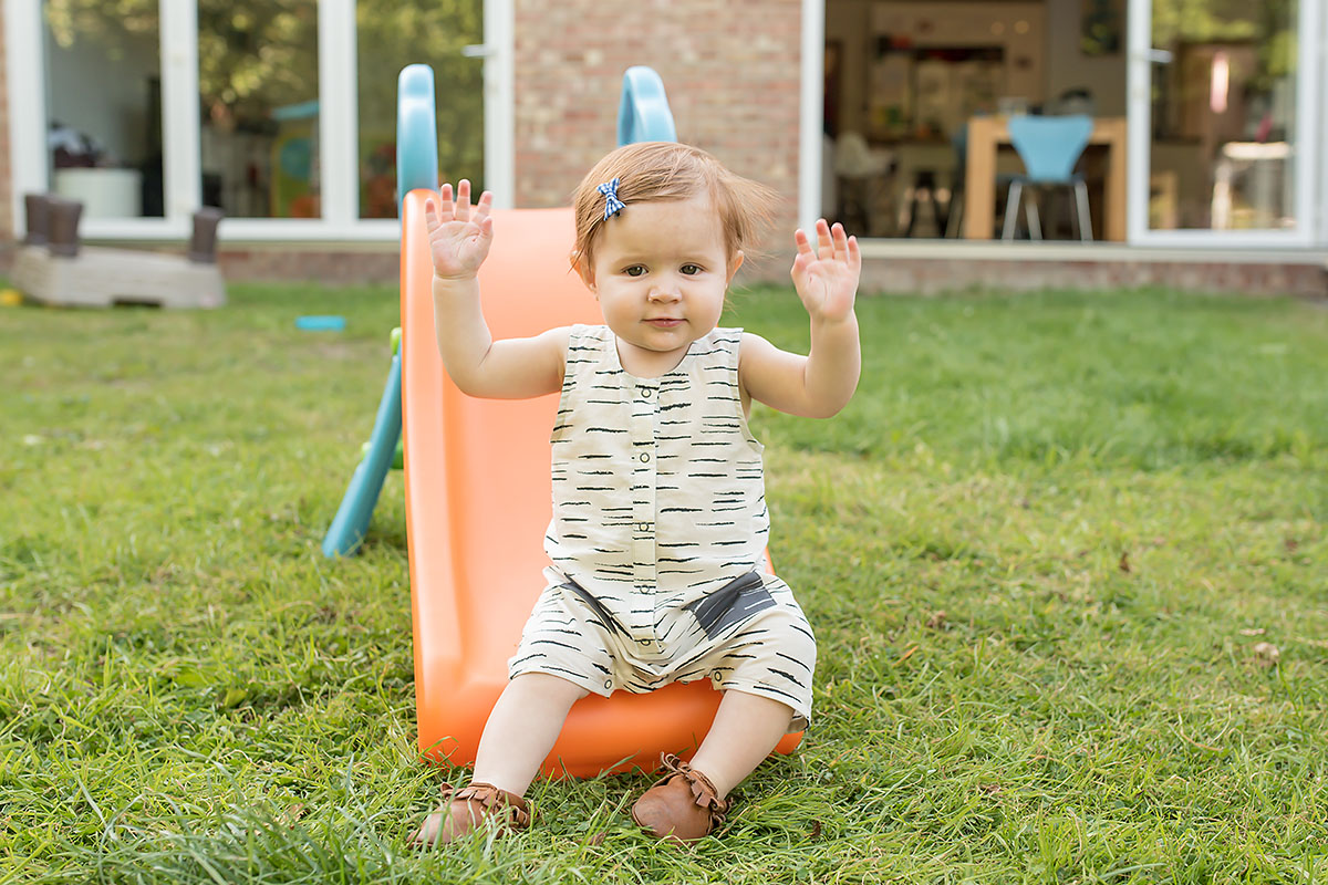 Shorts length Rain Dance Romper in Atelier Brunette cotton lawn