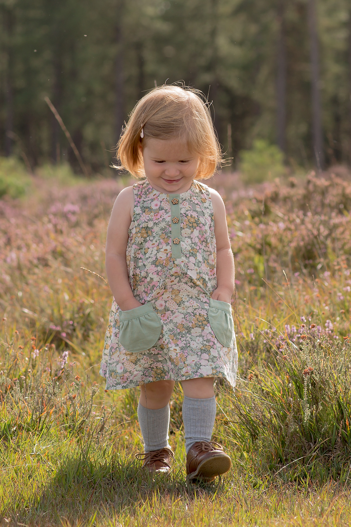 Liberty of London Rushbrook Dress front view with gathered pockets