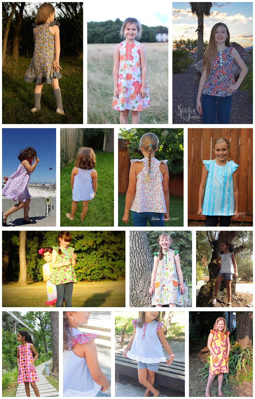 Rushbrook Dress and Top - pattern testers collage 2