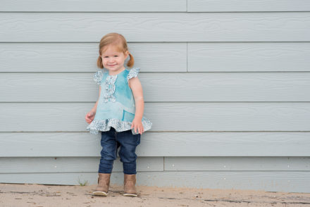 Rushbrook Top with ruffle hem in Nani Iro