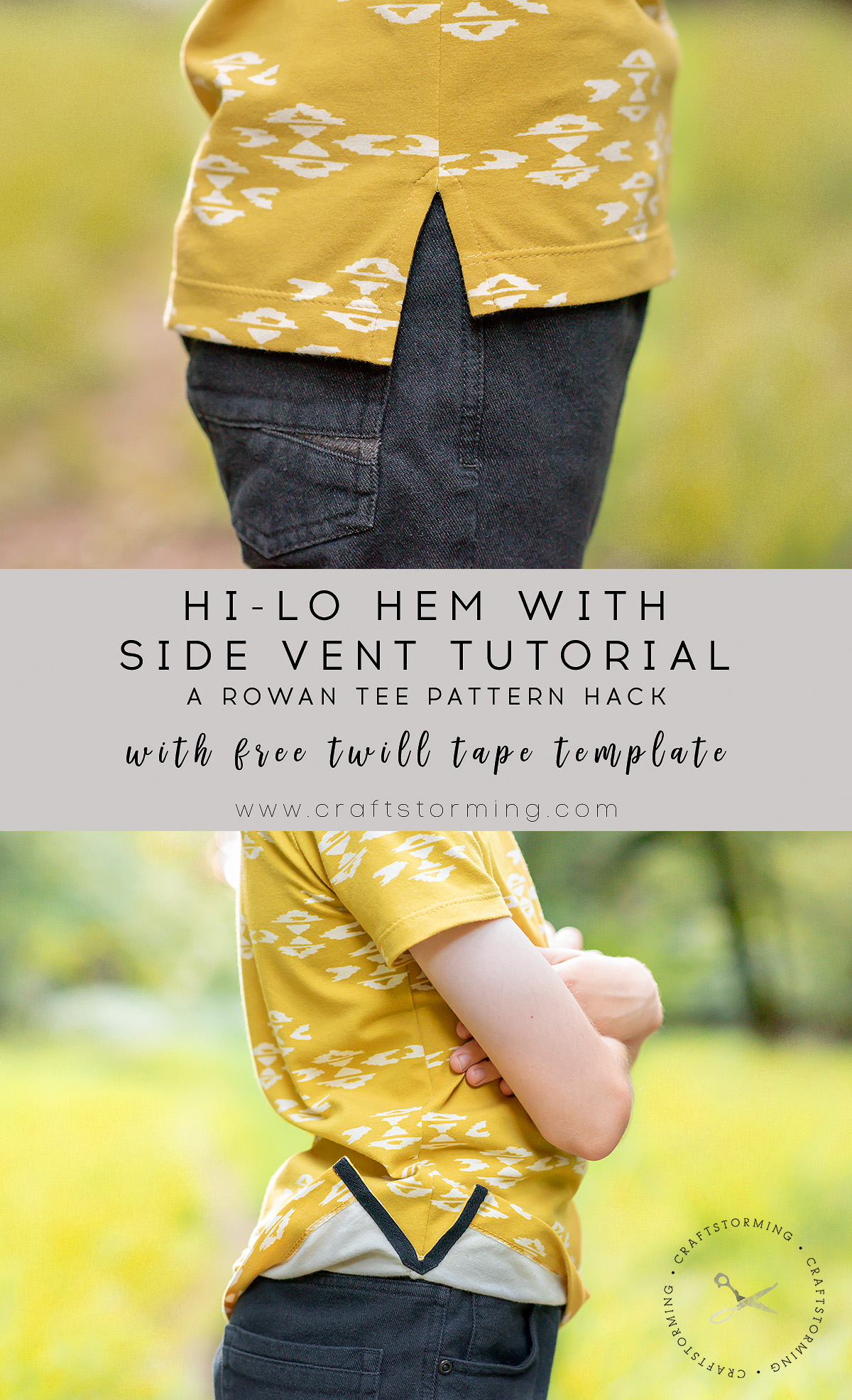 Craftstorming hi-lo hem side seam vent tutorial