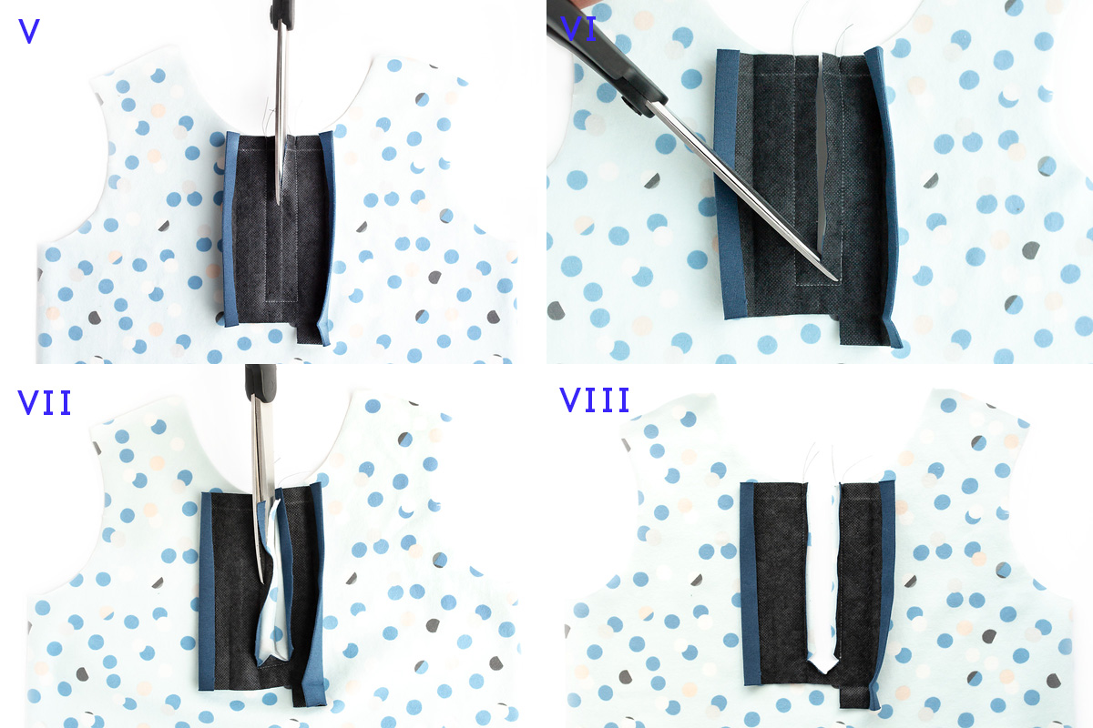 Placket sewing collage